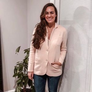 J Crew light pink sweater blazer